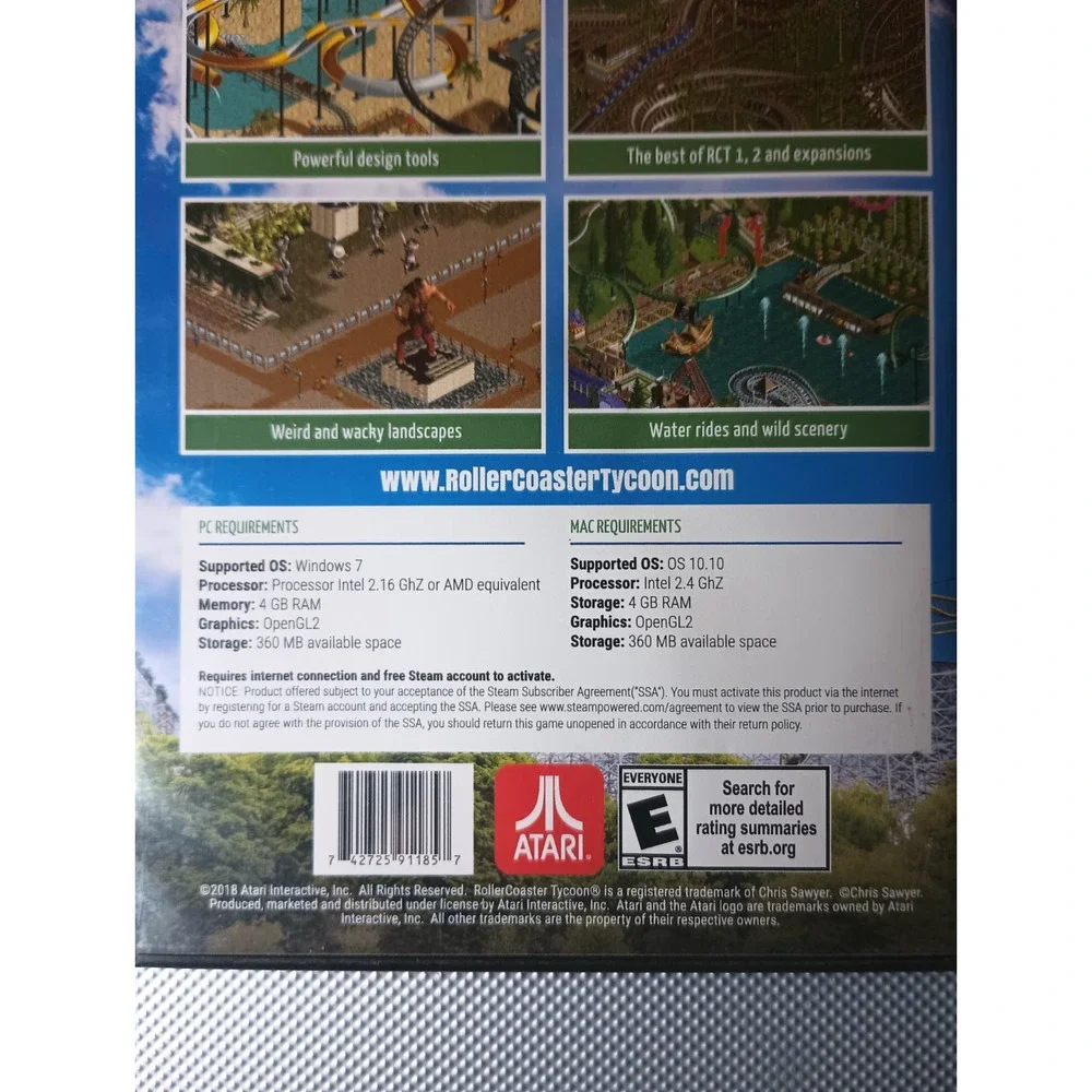 RollerCoaster Tycoon Classic. Windows/Mac. Remastered Game Rated E